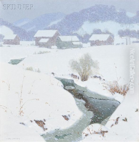 Snow Fall Oil Painting by Carl Lawless