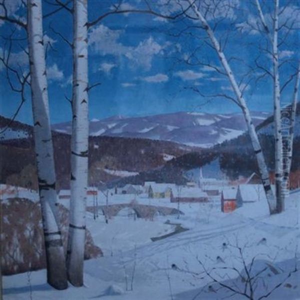 Snowy Landscape Oil Painting by Carl Lawless