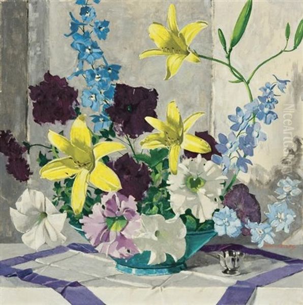 Still Life With Daffodils Oil Painting by Carl Lawless