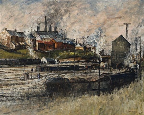 Marshalling Yards, White Bay Oil Painting by George Lawrence