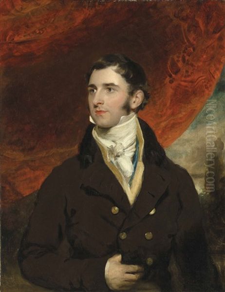 Portrait Of A Gentleman, Half-length, In A Dark Coat Oil Painting by Thomas Lawrence