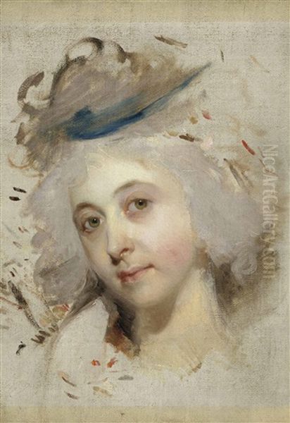 Head Study Of A Lady Oil Painting by Thomas Lawrence