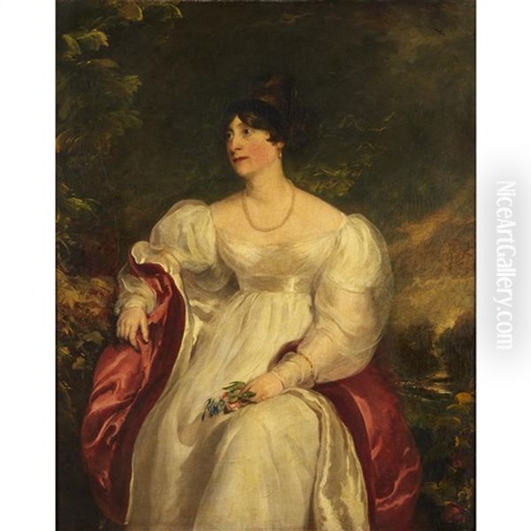 Portrait Of A Lady, Three-quarter Length, Said To Be Mrs. Ramsbottom Oil Painting by Thomas Lawrence