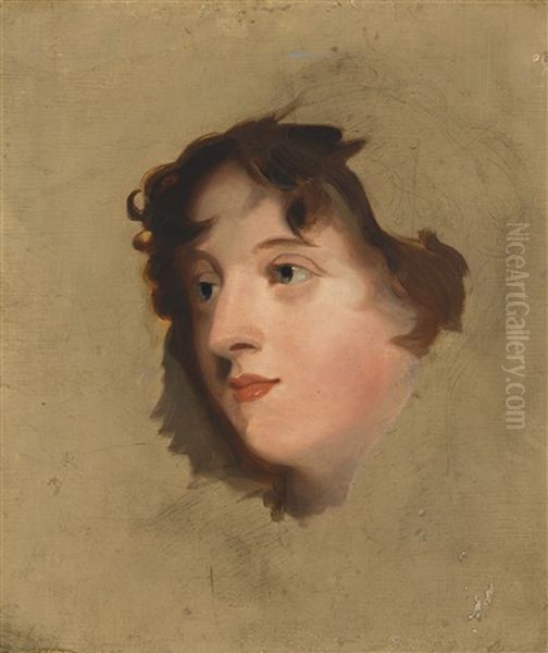 Head Study Of Lady Elizabeth Lowther (d. 1869) Oil Painting by Thomas Lawrence