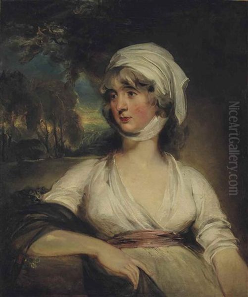 Portrait De Mademoiselle John Bradburne Oil Painting by Thomas Lawrence