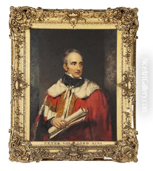 Half-length Portrait Of Peter King, 7th Baron King On Ockham, In Peer's Robes Oil Painting by Thomas Lawrence