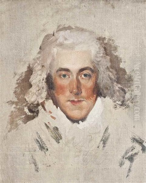 Portrait Of A Gentleman, Bust-length - Unfinished Oil Painting by Thomas Lawrence