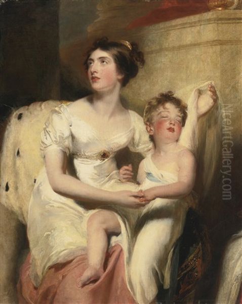 Portrait Of Anne, Countess Of Charlemont And Her Son James Oil Painting by Thomas Lawrence