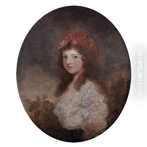 Portrait Of A Girl With A Pink Bow Oil Painting by Thomas Lawrence