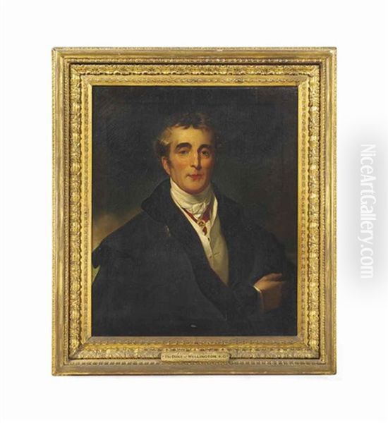 Portrait Of Arthur Wellesley, 1st Duke Of Wellington, K.g., K.b., M.p. (1769-1852), Bust-length, In Civilian Clothes With A Military Cloak... Oil Painting by Thomas Lawrence