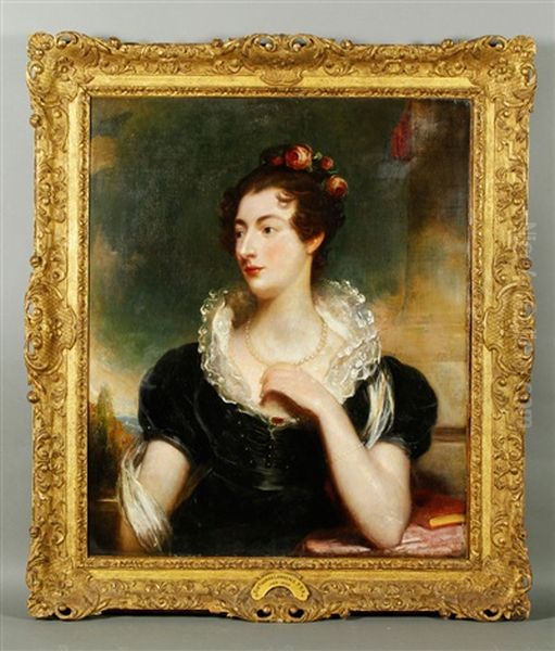 Portrait Of A Young Woman With A Ruffled Collar Oil Painting by Thomas Lawrence