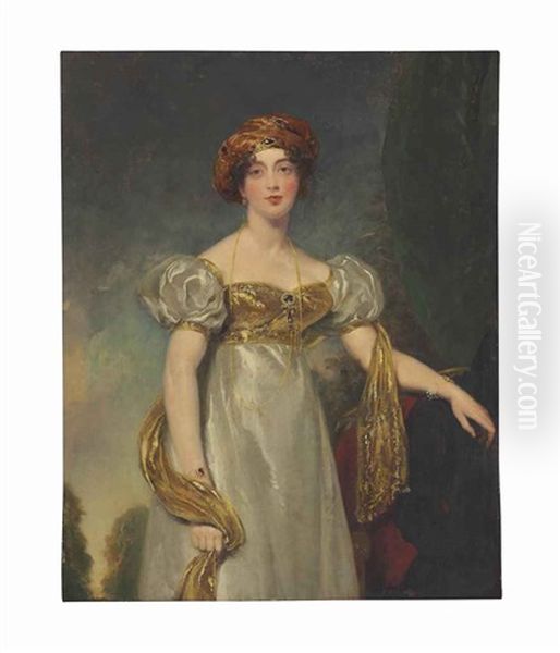 Portrait Of Lady Arundell, Three-quarter Length Oil Painting by Thomas Lawrence