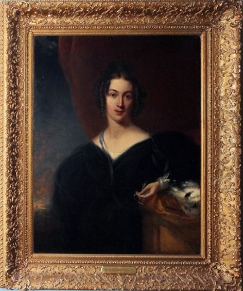 Portrait Of A Woman Holding A Gold Ring Oil Painting by Thomas Lawrence