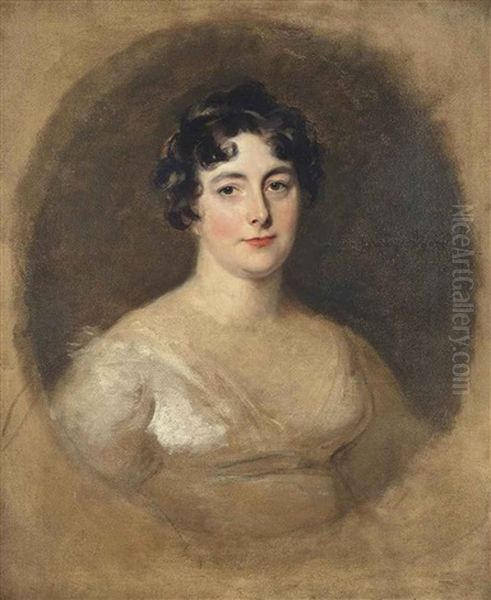 Portrait Of Anne, Lady Romily (d.1818), Bust-length, In A White Dress, In A Painted Oval Oil Painting by Thomas Lawrence