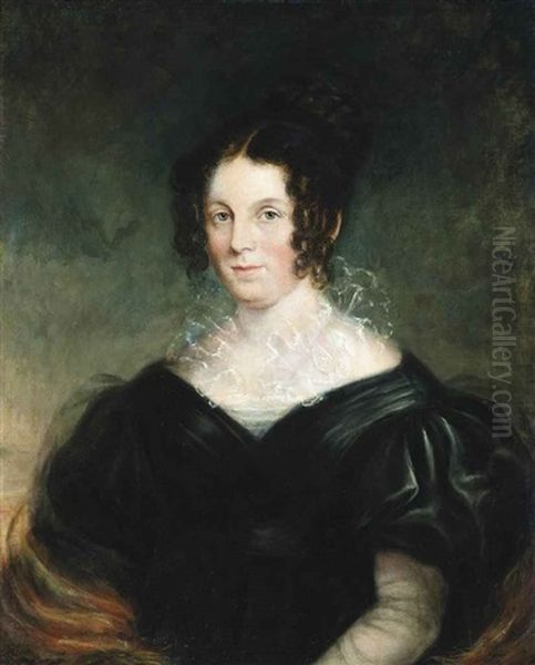 Portrait Of A Lady, Traditionally Identified As Mary Elizabeth Ponsonby, Later Lady Grey (1776-1861), Half-length, In A Black Dress Oil Painting by Thomas Lawrence