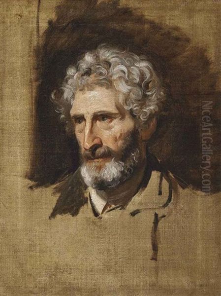 Head Of A Bearded Man (study) Oil Painting by Thomas Lawrence