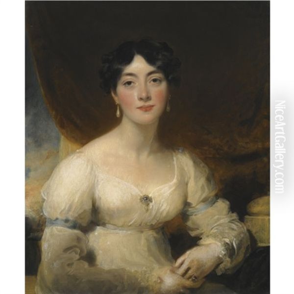 Portrait Of Elizabeth, Mrs Horsley Palmer, Wife Of John Horsley Palmer Of Hurlingham, Fulham Oil Painting by Thomas Lawrence