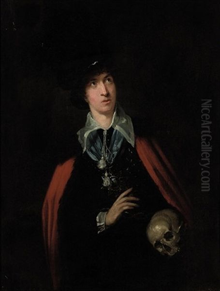 Portrait Of An Actor As Hamlet Holding The Skull Of Yorick Oil Painting by Thomas Lawrence