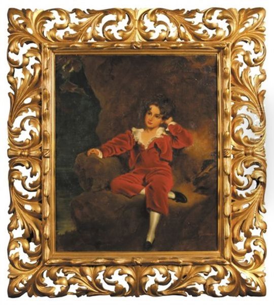 Charles Lambton W Skalistym Krajobrazie Oil Painting by Thomas Lawrence