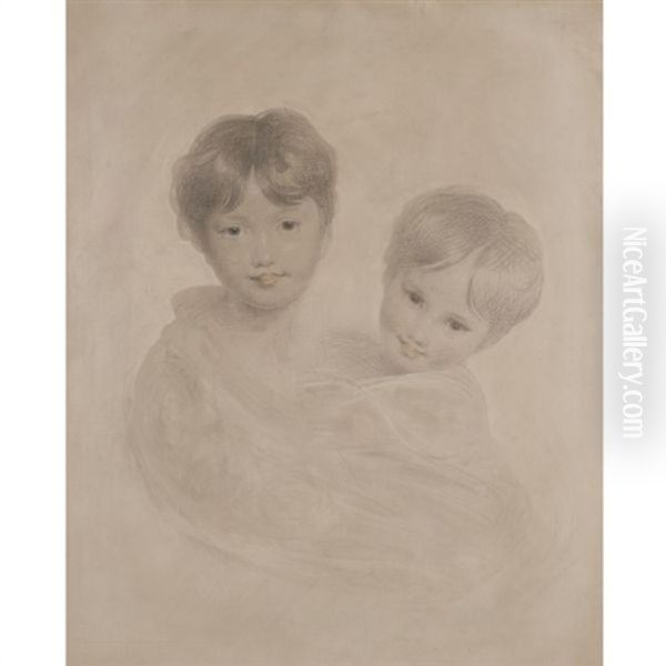 Portrait Sketch Of Two Boys (george, 3rd Marquess Townshend And His Younger Brother Charles?) Oil Painting by Thomas Lawrence