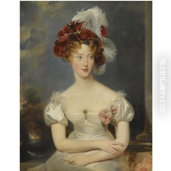 Portrait De Marie-caroline De Bourbon-sicile, Duchesse De Berry Oil Painting by Thomas Lawrence