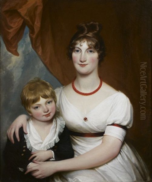 Portrait Presume De Anna De Palezieux Avec Son Fils Aine Louis Oil Painting by Thomas Lawrence