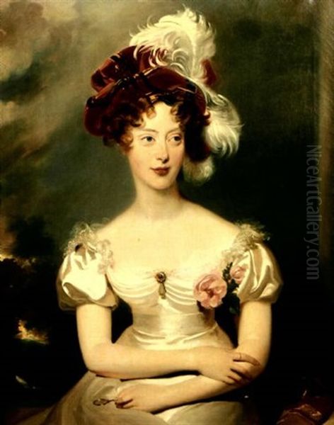 Portrait De Marie-caroline De Bourbon-deux-siciles, Duchesse De Berry Oil Painting by Thomas Lawrence