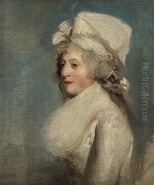 Portrait Of Judith Noel, Lady Milbanke, In A White Dress And Bonnet Oil Painting by Thomas Lawrence