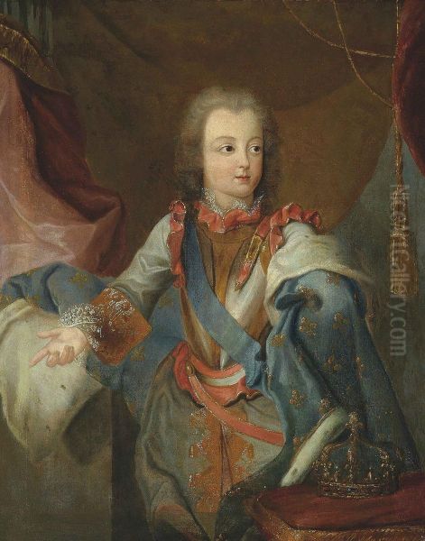 Portrait Of Louis Xv As A Boy Oil Painting by Alexis Simon Belle