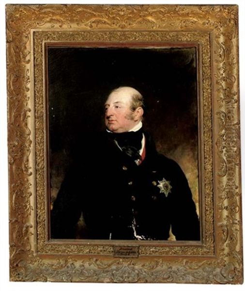 Portrait Of Frederick Augustus, Duke Of York, K.g., G.c.b. In A Black Coat, Wearing The Star Of The Garter Oil Painting by Thomas Lawrence