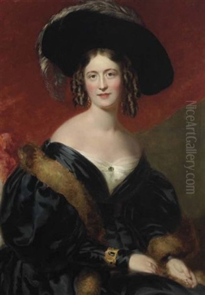 Portrait Of A Lady (lady Carrington?) Oil Painting by Thomas Lawrence