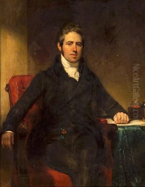 A Portrait Of A Gentleman, Three-quarter Length, Seated At His Desk Oil Painting by Thomas Lawrence