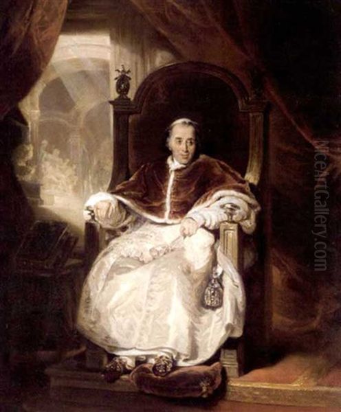 Portrait Of Luigi Barnaba Chiaramonti, Pope Pius Vii Oil Painting by Thomas Lawrence