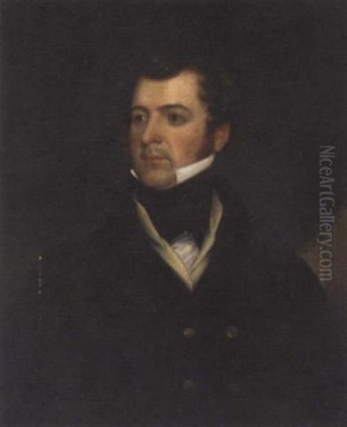 Portrait Of A Gentleman In A Black Jacket And Yellow Waistcoat Oil Painting by Thomas Lawrence