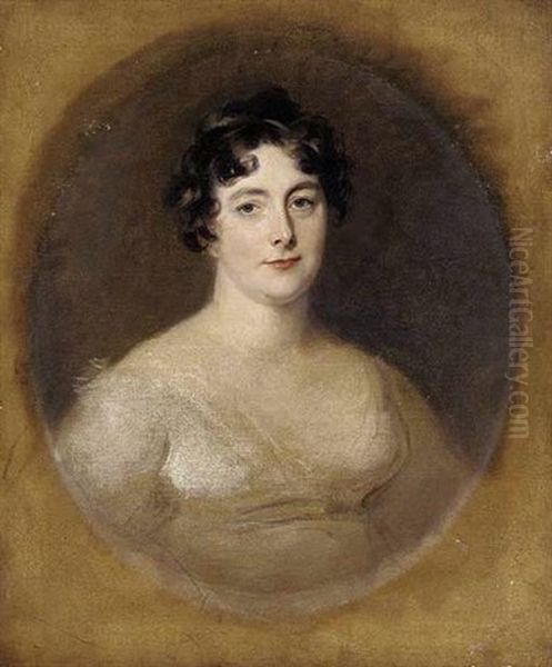 Portrait Of Anne, Lady Romilly, In A White Dress Oil Painting by Thomas Lawrence