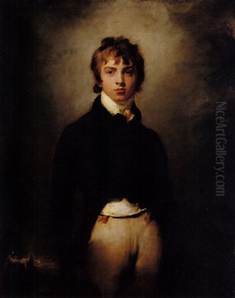 Portrait Of Andre Reid Wearing A Black Coat Oil Painting by Thomas Lawrence