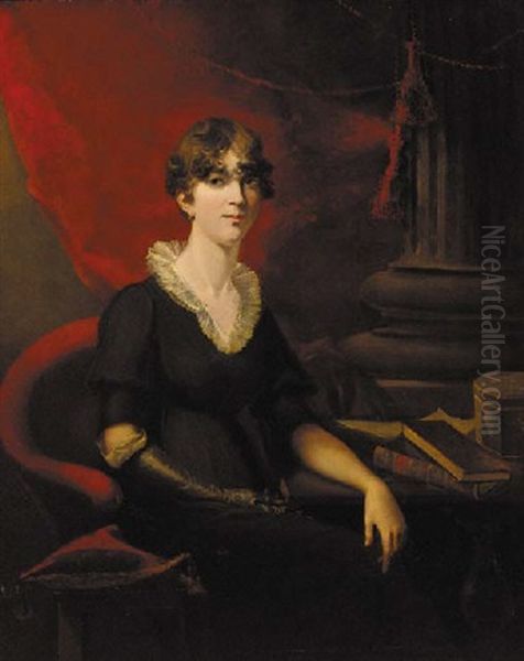 Portrait Of A Lady In A Black Dress Oil Painting by Thomas Lawrence