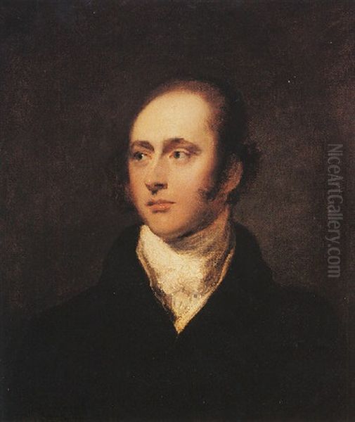 Portrait Of Charles, 2nd Earl Grey, Wearing A Black Coat And White Stock Oil Painting by Thomas Lawrence