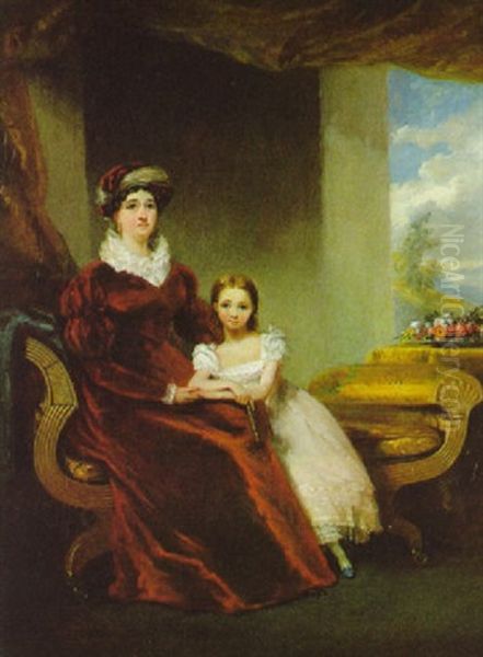 Portrait Einer Dame Mit Ihrer Tochter Oil Painting by Thomas Lawrence