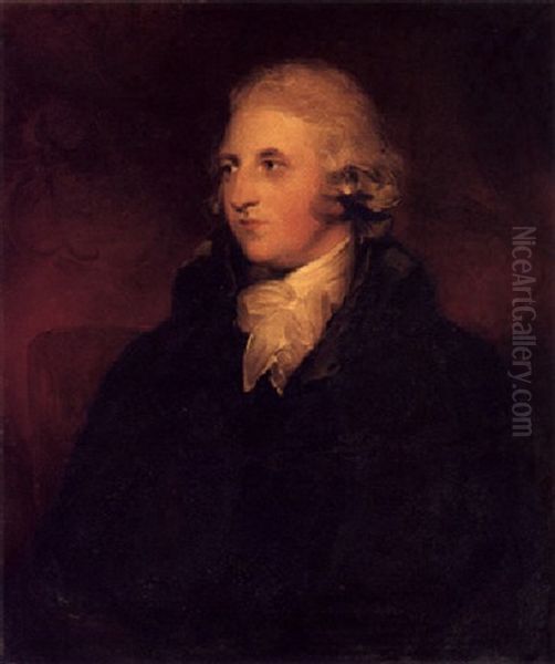 Portrait Of Rev. William Shippen Willes, Of Astrop, Northamptonshire, Wearing A Black Coat With A White Stock Oil Painting by Thomas Lawrence