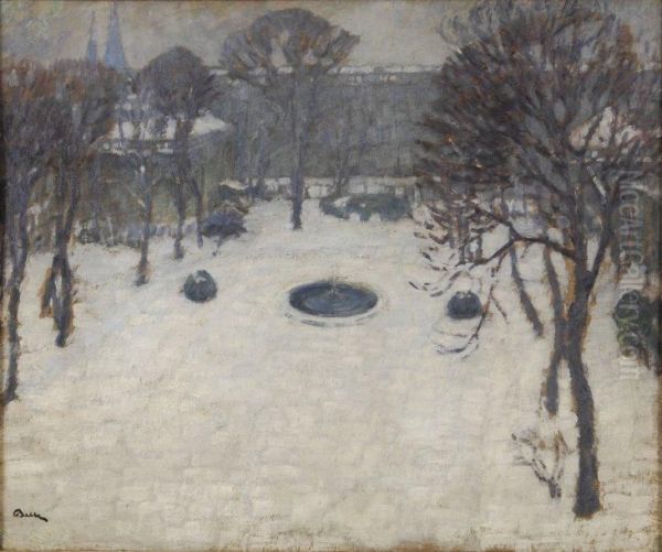 Parc Sous La Neige Oil Painting by Marcel Belle