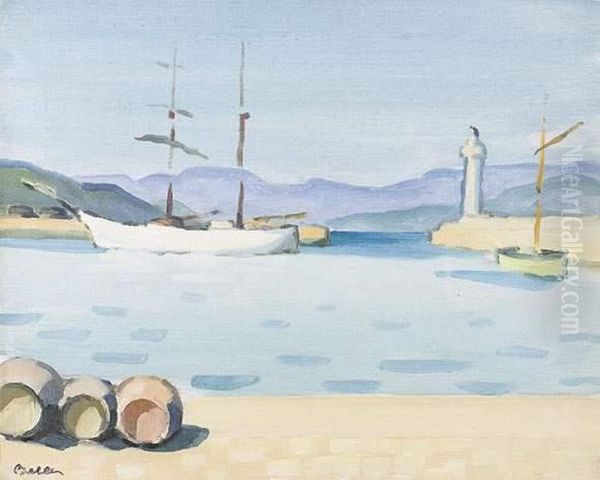 Le Port De Saint Tropez Oil Painting by Marcel Belle