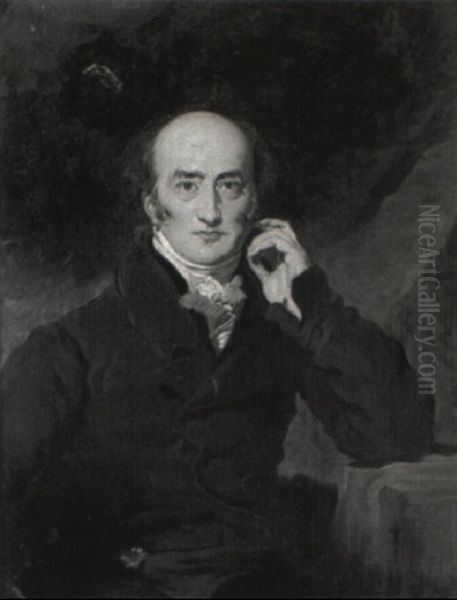 Portrait Of George Canning With His Arm Resting On A Table Oil Painting by Thomas Lawrence