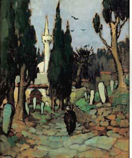 Sur Le Chemin De La Mosquee Oil Painting by Marcel Belle