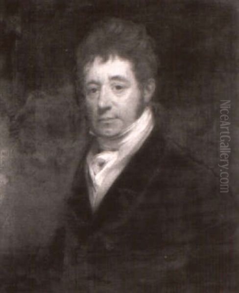 Portrait Of A Gentleman, A Member Of The Garratt Family,    Head And Shoulders Oil Painting by Thomas Lawrence