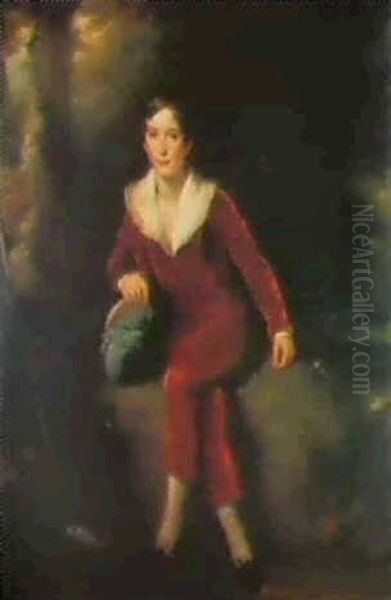 Portriat Of William Hanbury 2nd Baron Bateman (1826-1901) Ofshobdon Court When A Boy Oil Painting by Thomas Lawrence