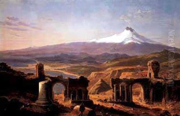 Mount Etna Oil Painting by William Roderick Lawrence