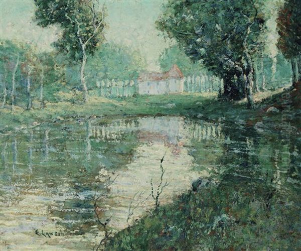 French Landscape Oil Painting by Ernest Lawson