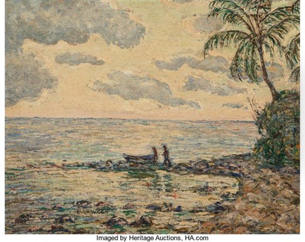 Boaters On Biscayne Bay Oil Painting by Ernest Lawson