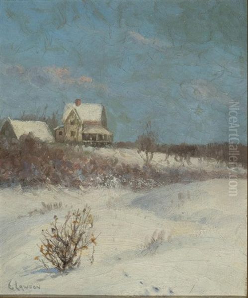 Tracks In Snow Oil Painting by Ernest Lawson